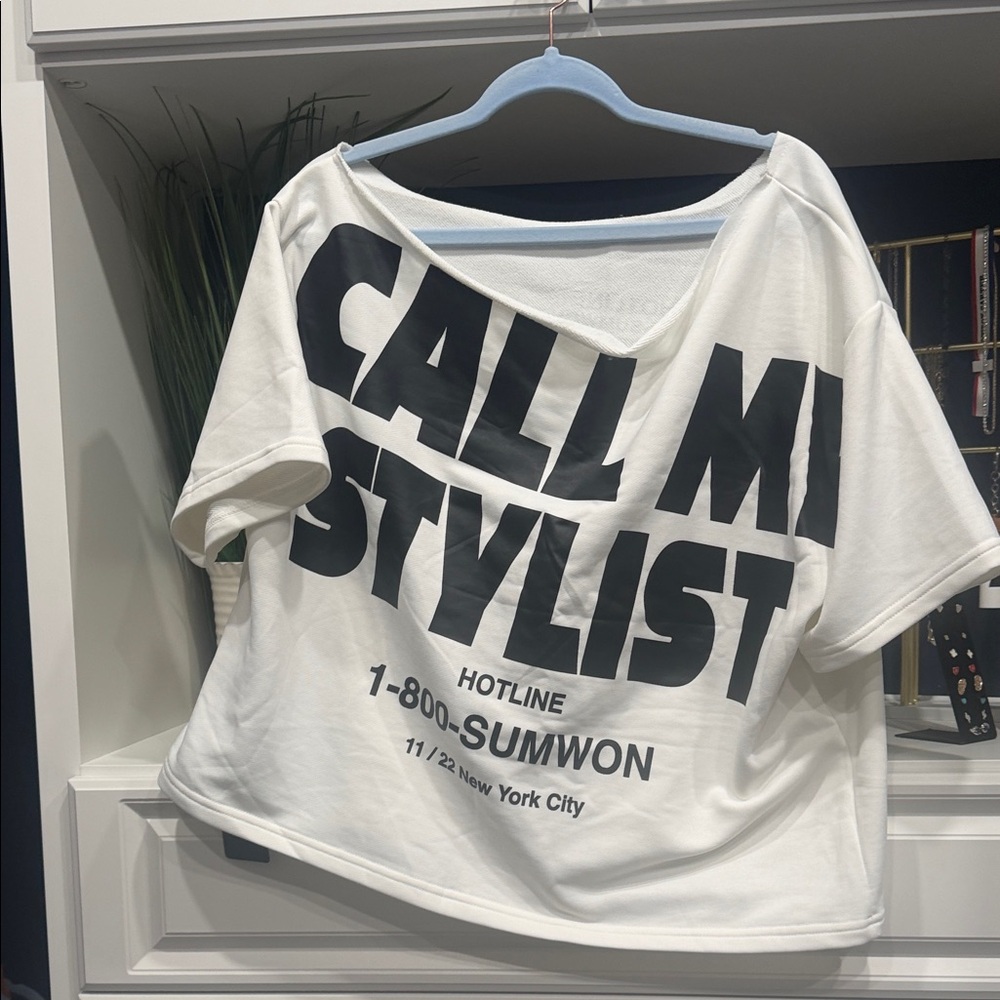 Fashion Nova White Graphic Women's Top